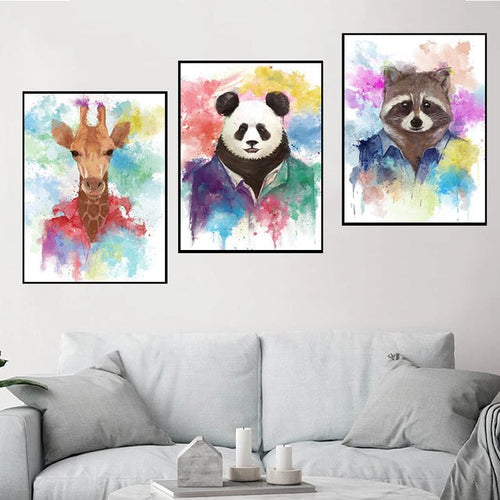 3PC Set Paint By Numbers - Colourful Animals