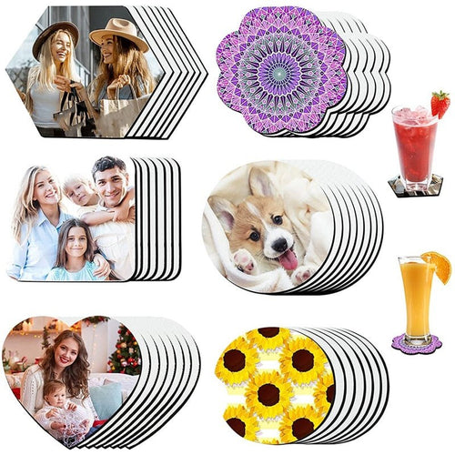 42Pcs Sublimation Heat Transfer Coasters Blank Pack