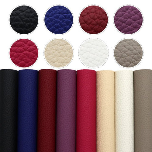 A5 Lychee Pattern Faux Synthetic Leather Sheet Packs