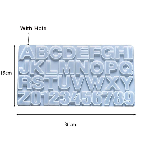 Alphabet Epoxy Silicone Mould with Hole