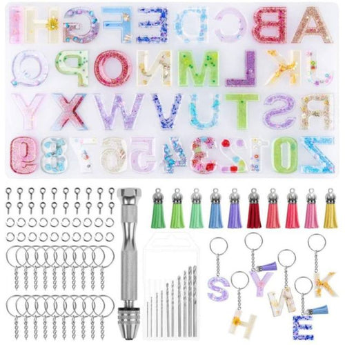 Alphabet Silicone Mould Keyring and Tassel Kit