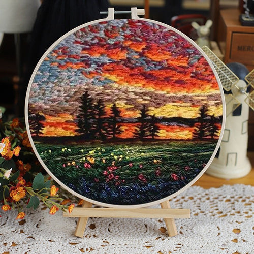 DIY Embroidery Kit - Pine Tree Sunset