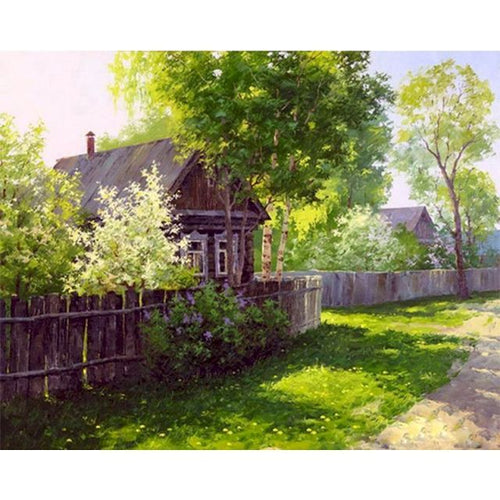 DIY Paint By Numbers - Cottage Landscape
