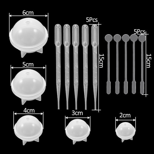 DIY UV Resin Mini Sphere Silicone Casting Moulds Kit