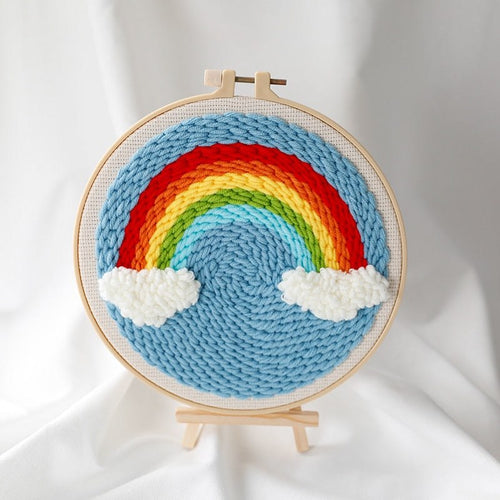 Embroidery Scenery Punch Needle Kits - Rainbow Clouds