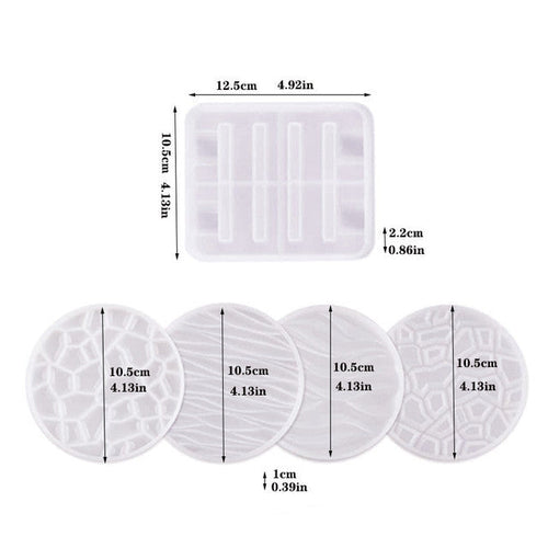 Epoxy Resin Round Coasters & Storage Tray Silicone Moulds