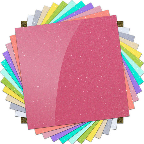 Glitter Self Adhesive Vinyl Sheets Pack - 12pcs 12X12 Inch