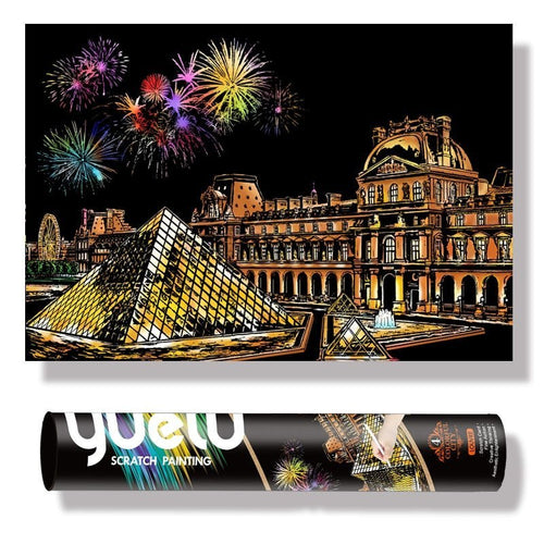 Large DIY Scratch Art Painting Kit 75*52 CM - Louvre