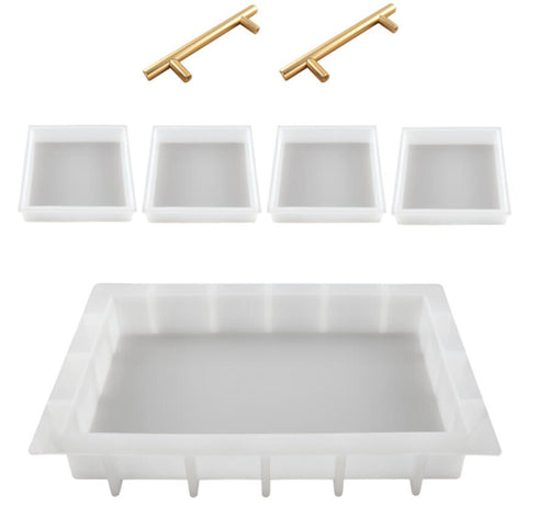 Large Serving Tray and Coaster Epoxy Resin Silicone Mould Kit