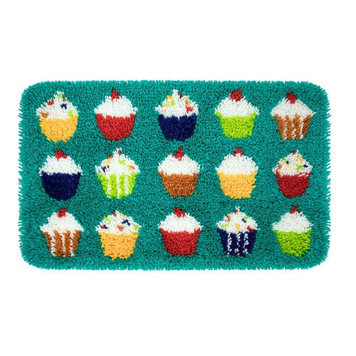 Latch Hook Kit - Rug Making Kit Cupcakes Galore 40 x 65cm