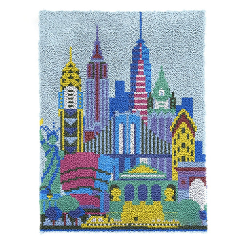 Latch Hook Kit - Rug Making Kit Modern Cityscape 61x81cm