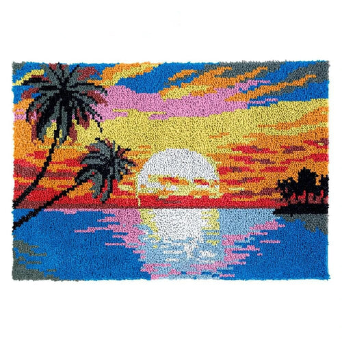 Latch Hook Kit - Rug Making Kit Paradise Sunset 85x58cm