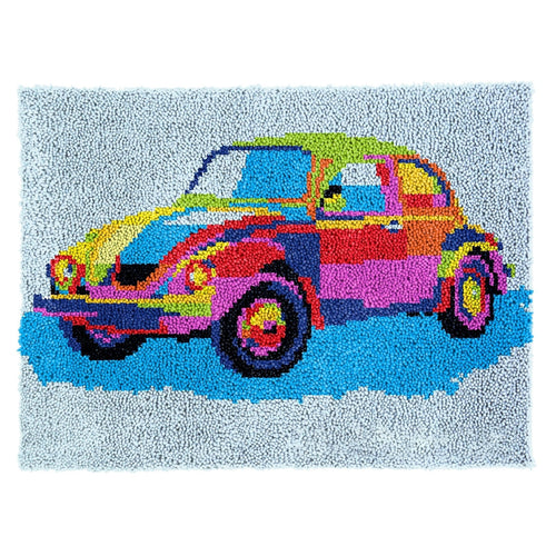 Latch Hook Kit - Rug Making Kit Pop Art Punch Buggy 81x61cm