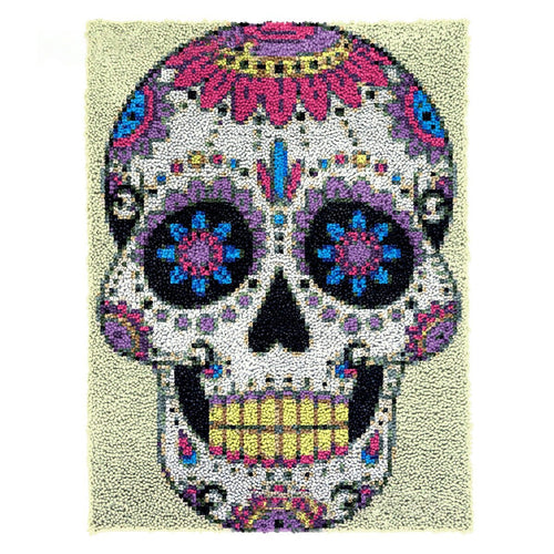 Latch Hook Kit - Rug Making Kit Sugar Skull 61x82cm