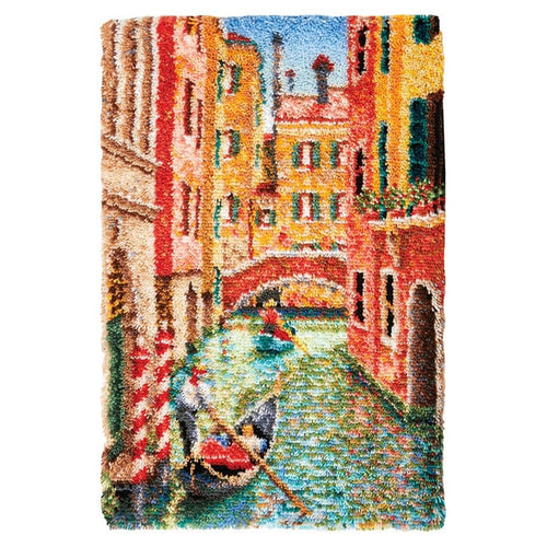 Latch Hook Kit - Rug Making Kit Venice Gondola 69x102cm