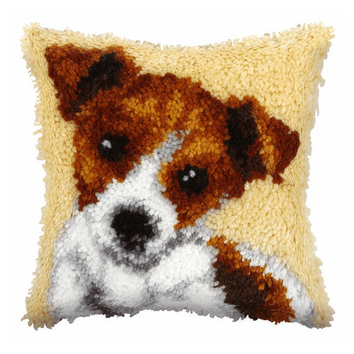 Latch Hook Pillow Making Kit - Cheeky Puppy