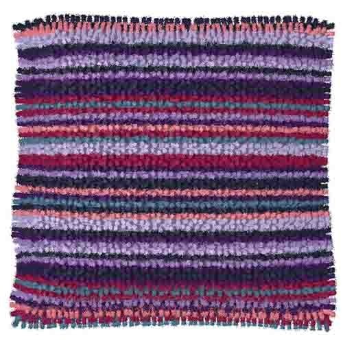 Latch Hook Pillow Making Kit - Pretty Purple Stripes