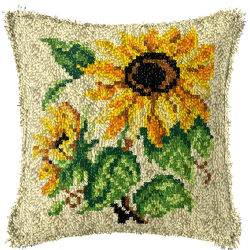 Latch Hook Pillow Making Kit - Sunflowers