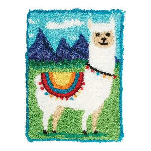 Latch Hook Rug Making Kit - Happy Mountain Lama 52x38cm