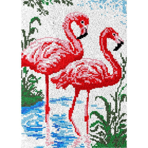 Latch Hook Rug Making Kit - Pink Flamingos 61X87cm