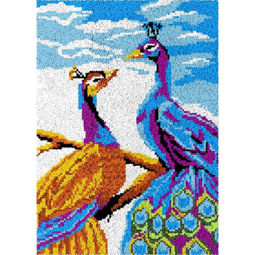 Peacock Latch Hook Rug Kit