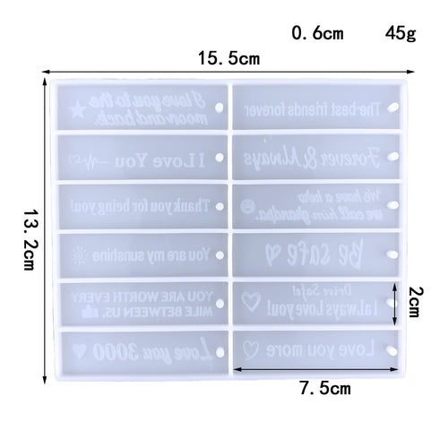 Message Tag Keychain Silicone Mould Set