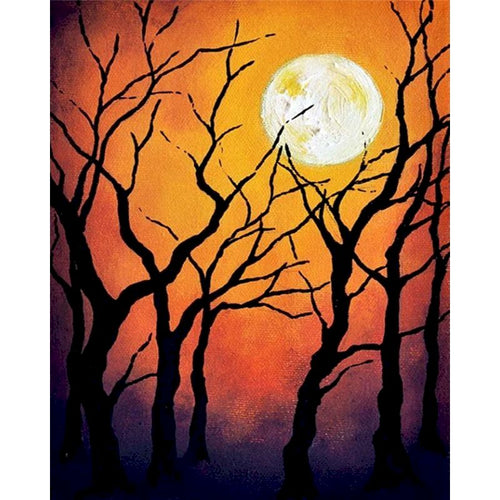 Painting By Numbers Halloween Moonlight