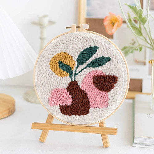 Punch Needle Embroidery Kits for Beginners - Pink Vase