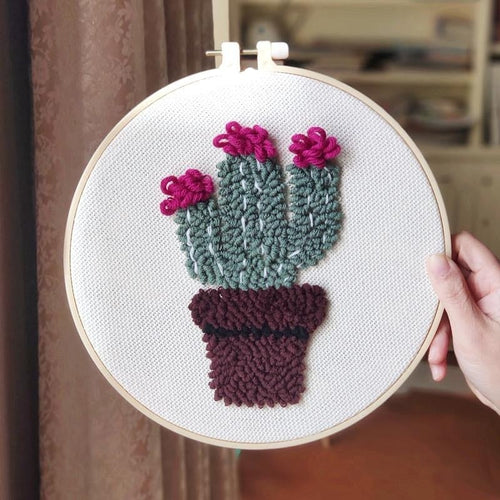 Punch Needle Starter Kits - Cactus Pot Plant