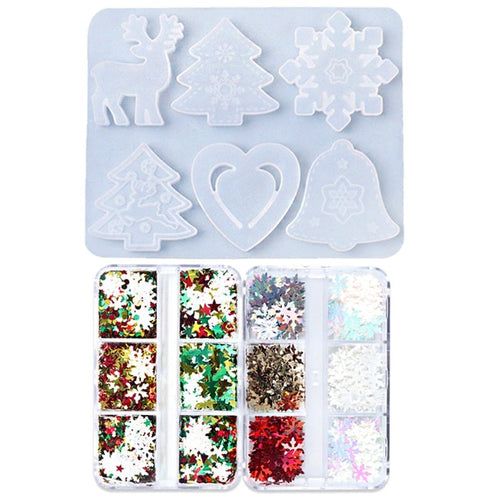 Silicone Mould & Sequence Kit for Epoxy Resin Christmas Tree Ornament