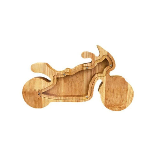 Wooden Motorbike Money Box