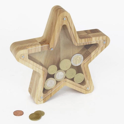 Wooden Star Money Box