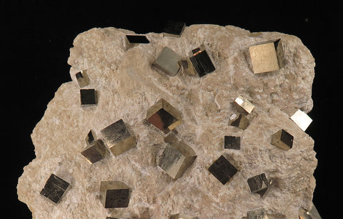 Pyrite cubes in rock