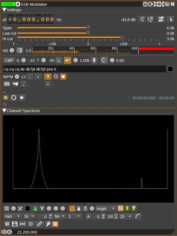 Output of a CQ call in CW.