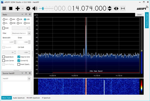 Amateur radio in the 20 m band.