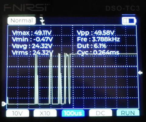 Figure 2 DSO-TC3 détectant le rebond de l'interrupteur