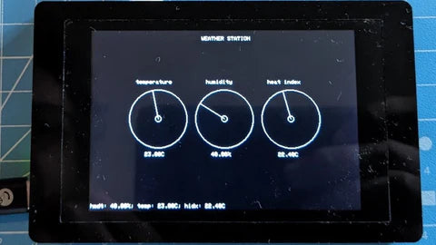 ESP32 Terminal showing weather data