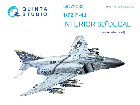 Quinta Studio F-4J Interior 3D Decal for Academy QD72032 - 1/72