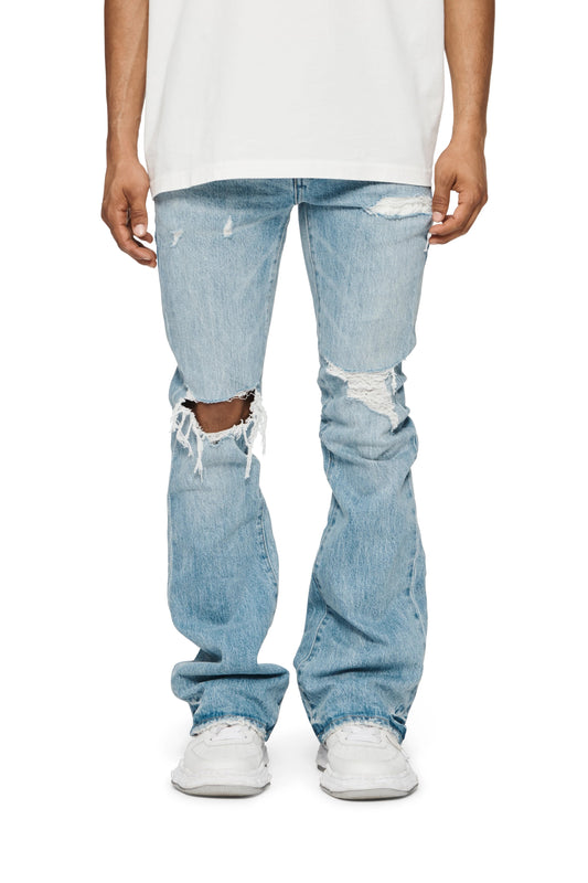 PURPLE BRAND JEANS P004-VBTI VINTAGE DESTROY FLARE MID INDIGO