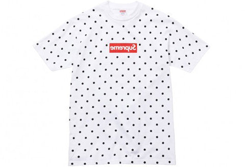 supreme cdg polka dot tee black