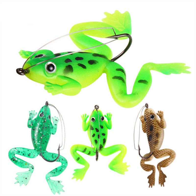 MeterMall 4pcs 6cm/5g Frog Fishing Lures Kit Artificial Fishing Bait