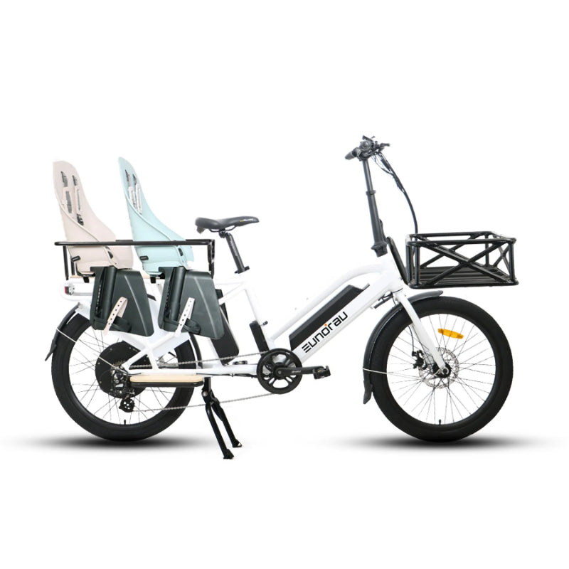 Eunorau Cargo Bike in Colour White with Safety Baby Seat