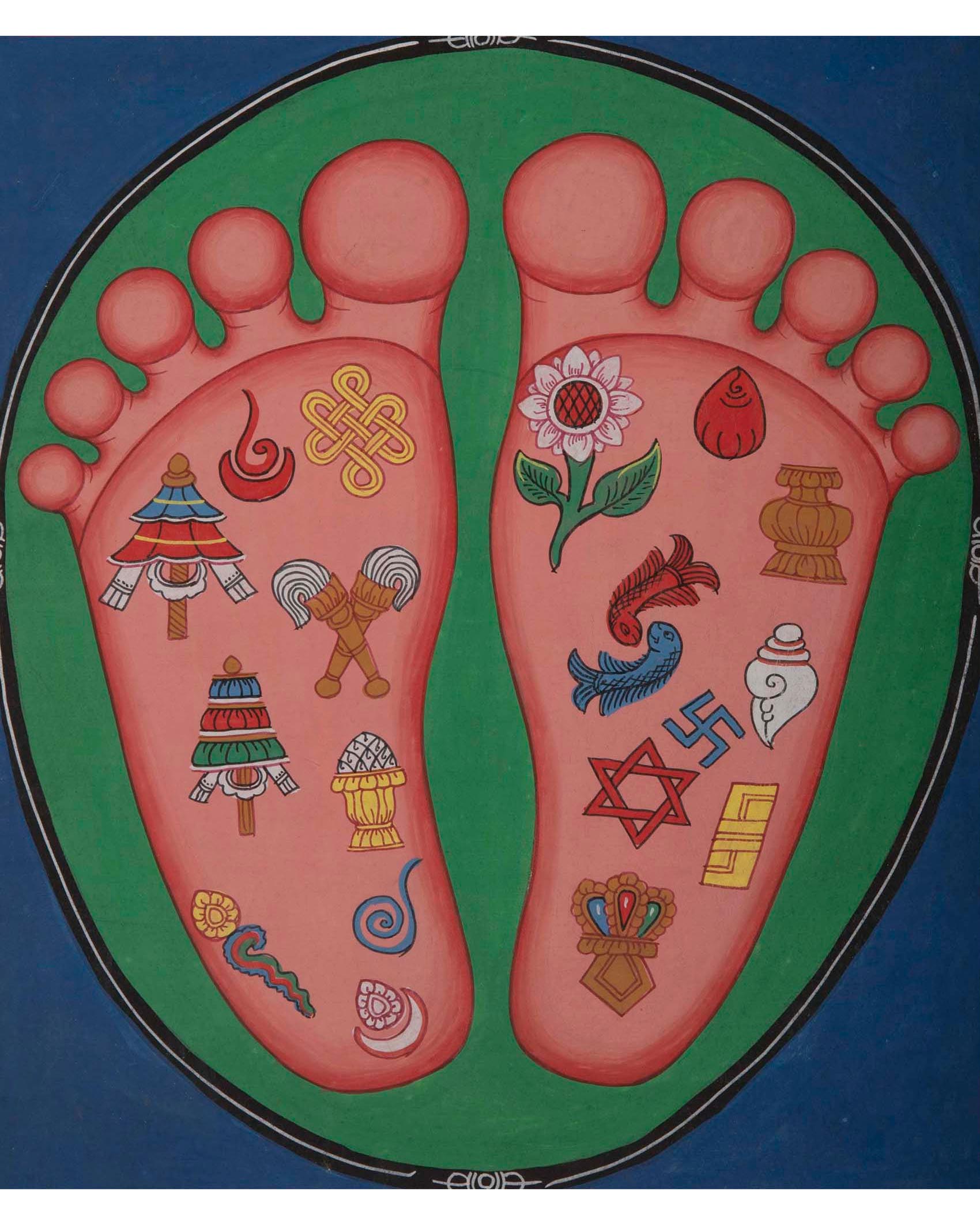 buddha feet thangka