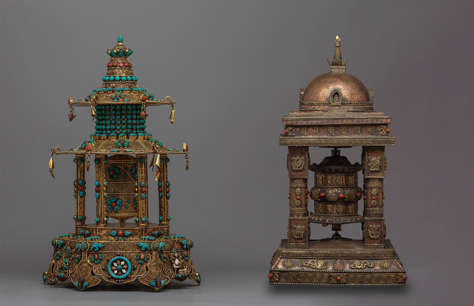 stationary tibetan prayer wheel