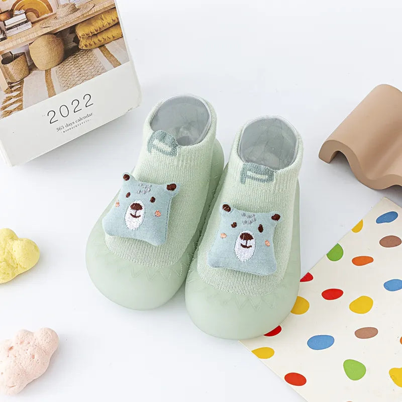 Baby Sock Shoes -  Green Bear