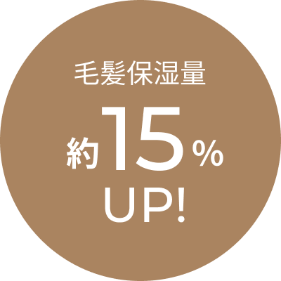 毛髪保湿量約15%UP!