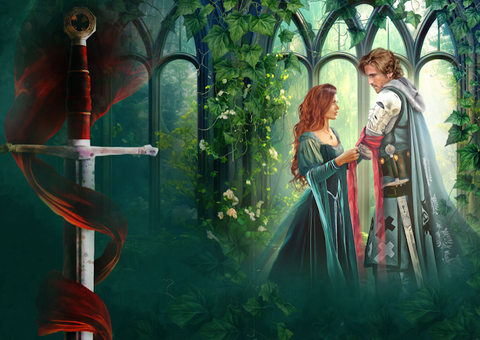 illustration of Amaury and Elizabeth for the special edition of The Hunter & the Heiress