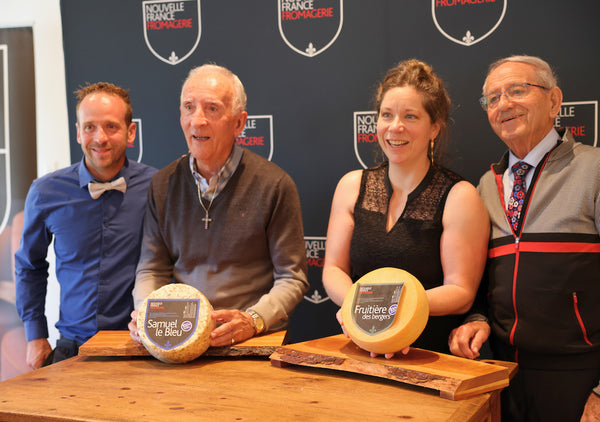The two new cheeses from Fromagerie Nouvelle-France, presented by the owners and partners of the cheese factory