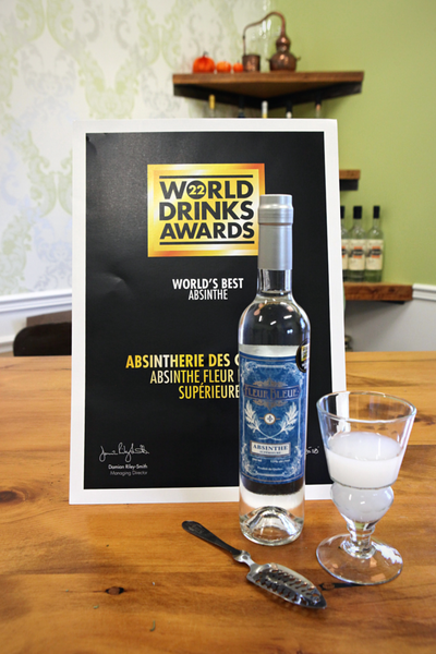 Fleur Bleue absinthe from Absintherie des Cantons, winner of the Best Absinthe prize at the World Drink Awards