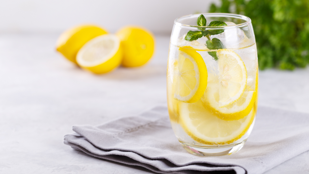 Jar of lemon water for lose weight.